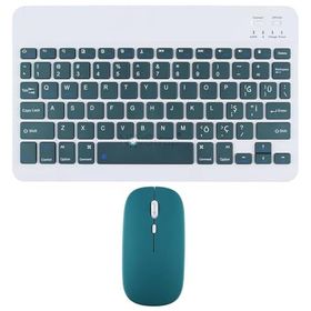 Novstrap Samsung Galaxy Tab A9 Plus/A9 X200 T500 T290 T220 Uyumlu Koyu Yeşil Bluetooth Klavye-Mouse