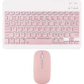Novstrap Samsung Galaxy Tab A9 Plus/A9 X200 T500 T290 T220 Uyumlu Pembe Bluetooth Klavye-Mouse
