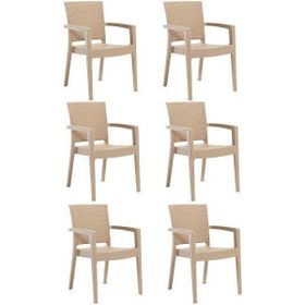 Novussi 6 Adet Cappuciono Paris Rattan Kollu Sandalye Koltuk