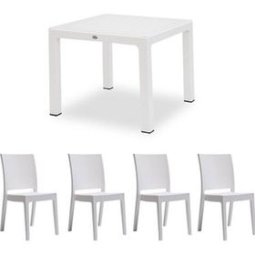 Novussi Beyaz Classi Rattan Masa - Nice Rattan Koltuk Bahçe Takımı