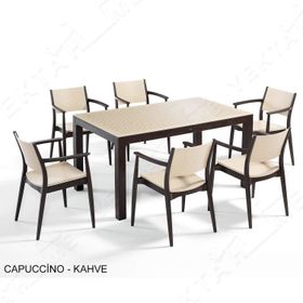 Novussi SG2 Seginus 6'lı Bahçe Takımı Camlı Masa Koltuk Seti