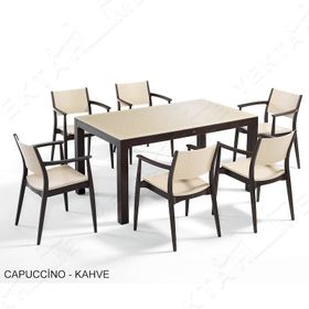 Novussi SG2 Seginus 6'lı Bahçe Takımı Camlı Masa Koltuk Seti