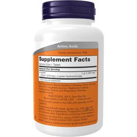Now Double Strength L-Lysine 1000 mg 100 Tablet Amino Asit