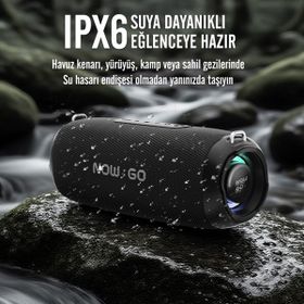 NowGo F8 40 W RGB Taşınabilir Kablosuz Siyah Bluetooth Hoparlör