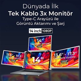 Npo NPM680 14 inç Taşınabilir 3'lü Monitör