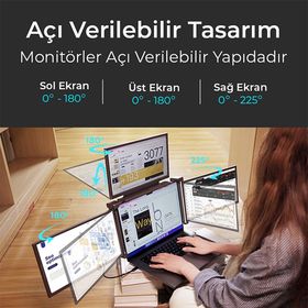 Npo NPM680 14 inç Taşınabilir 3'lü Monitör