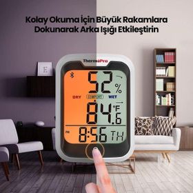 Npo Thermopro Tp358 Telefon Kontrollü İç Mekan Sıcaklık ve Nem Ölçer Termometre