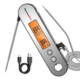 Npo Thermopro Tp610 Su Geçirmez Işıklı Çift Problu Katlanabilir Profesyonel Gıda Termometre