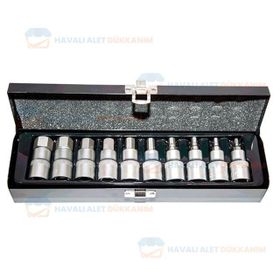 NT Tools NCSET12AL CRV 11 Parça 1/2 inç Allen Lokma Seti