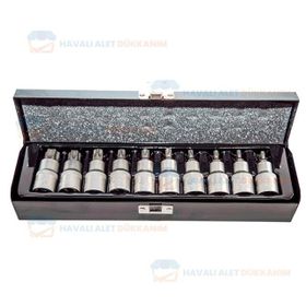 NT Tools NCSET12T CRV 11 Parça 1/2 inç Torx Lokma Seti