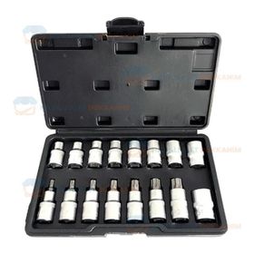 NT Tools NCSET83 CRV 16 Parça 1/2 inç Torx ve E Tipi Torx Lokma Seti