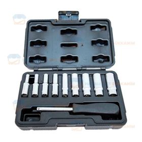 NT Tools NCSETU14 Altı Köşe Uzun CRV 11 Parça 1/4 inç Lokma Seti
