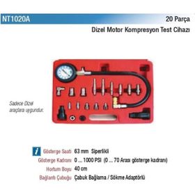 NT Tools NT1020A Dizel Motor Kompresyon 20 Parça Test Cihazı