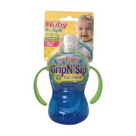 Nuby 10052 Mavi Kolay Tutuşlu Kulplu Damlatmaz Bardak