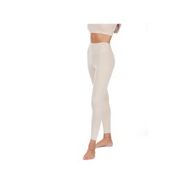 Nui Yoga Diya Bej Organik Pamuklu Yüksek Bel Uzun Tayt