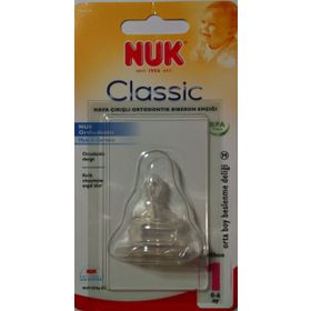 Nuk Silikon No 1 Orta Delik Biberon Emziği