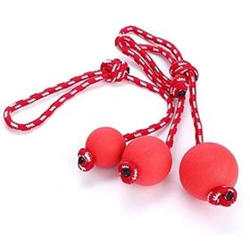 Nunbell 33 cm Top 6 cm Kauçuk Toplu Kordon Halatlı Köpek Oyuncağı