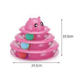 Nunbell Kedi Başlıklı Pembe 3 Katlı Kedi Oyuncağı