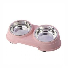 Nunbell Melamin Çelik İkili 0.4 ml Kedi ve Köpek Mama Kabı