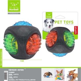 Nunbell Plastik Işıklı Top 7 cm Köpek Oyuncağı