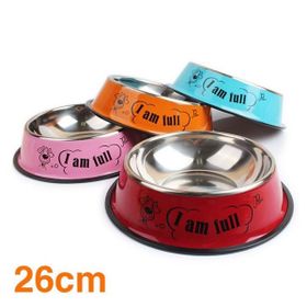 Nunbell Renkli 26 cm Çelik Mama Kabı