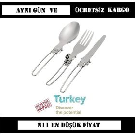 Nurgaz Campout Katlanır Çatal Kaşık Seti