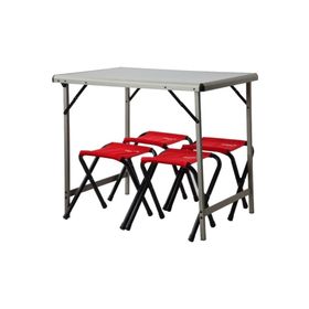 Nurgaz Esbifix Campout Katlanır Büyük Kamp Masası + 4 Adet Kamp Tabure Seti