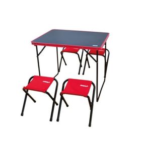 Nurgaz Esbifix Campout Katlanır Büyük Kamp Masası + 4 Adet Kamp Tabure Seti