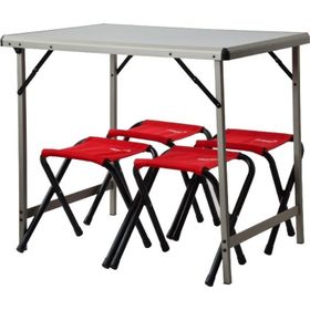 Nurgaz Esbifix Campout Katlanır Büyük Kamp Masası + 4 Adet Kamp Tabure Seti