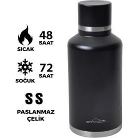 Nurgaz NG 165 Campout Çift Katmanlı Siyah 2000 ml Termos
