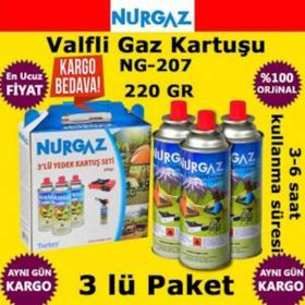 Nurgaz NG207 3x220 g Kamp Ocak Gaz Kartuş