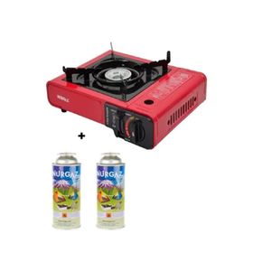 Nurgaz NG501 Kırmızı Tekli Ocak + 2 Adet Kartuş