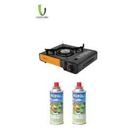 Nurgaz NG501 Siyah Tekli Ocak + 2 Adet Kartuş
