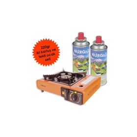 Nurgaz NG501 Turuncu Tekli Ocak + 2 Adet Kartuş