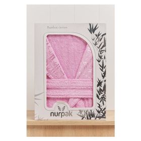 Nurpak Pembe Bambu Tekli Bornoz