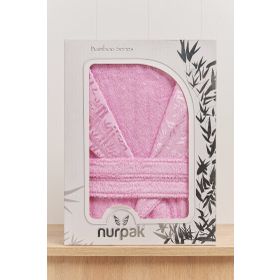 Nurpak Pembe Bambu Tekli Bornoz