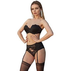 Nurteks 4434 Intimo Donna Destekli Siyah Sütyen Takım