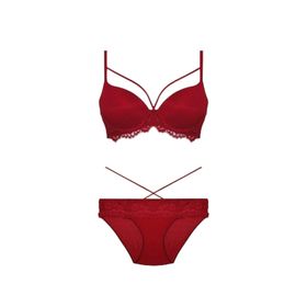 Nurteks 4618 Bordo Sütyen Külot Takım