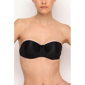 Nurteks Freshness 1505 Siyah Straplez Sırt Şeffaf Sütyen