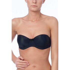 Nurteks Freshness 1505 Siyah Straplez Sırt Şeffaf Sütyen