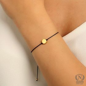 Nusret Takı WBHYL244 Sarı 925 Ayar İpli Yuvarlak Gümüş Bileklik