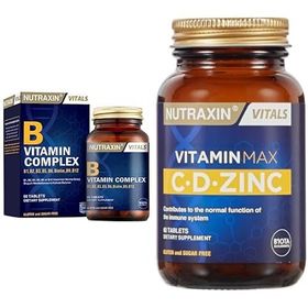 Nutraxin B Vitamin Complex 60 Kapsül + Vitamin Max C D Zinc 60 Tablet