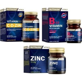 Nutraxin B12 Vitamin 1000 mcg 60 Tablet + Vitamin Max 60 Tablet + Zinc 15 mg 100 Tablet