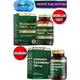 Nutraxin Bromelain Forte 60 Tablet + Cranberry 500 mg 60 Tablet