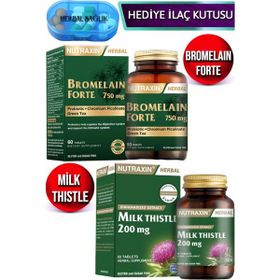 Nutraxin Bromelain Forte 60 Tablet + Nutraxin Milk Thistle 60 Tablet