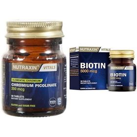 Nutraxin Chromium Picolinate 200 mcg 90 Tablet + Biotin 5000 mcg 30 Tablet