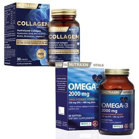 Nutraxin Collagen 30 Tablet + Omega-3 2000 mg 60 Kapsül Balık Yağı