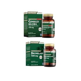 Nutraxin Ginkgo Biloba 120 mg 60 Tablet + Nutraxin Bromelain 500 mg 60 Tablet