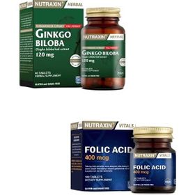 Nutraxin Ginkgo Biloba 60 Tablet + Folik Asit 400 mcg 100 Tablet