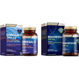 Nutraxin Omega 3 2000 mg 60 Kapsül Balık Yağı + Magnesium Citrate 250 mg 60 Tablet